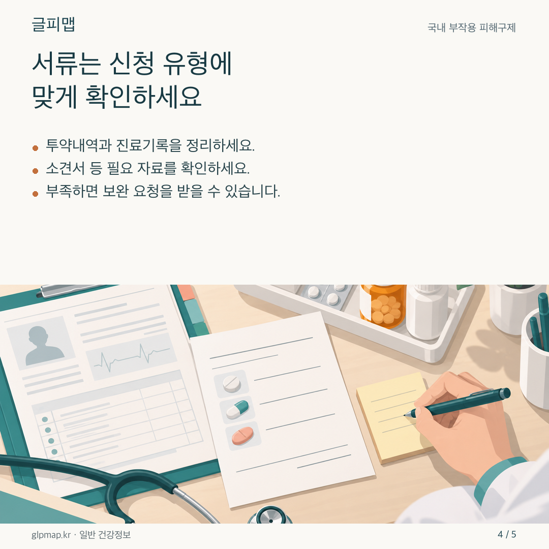 처방전과 진료기록을 정리한 그림