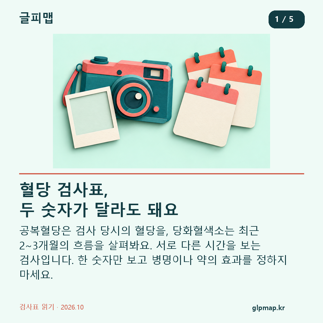 공복혈당과 당화혈색소가 반영하는 시간의 차이