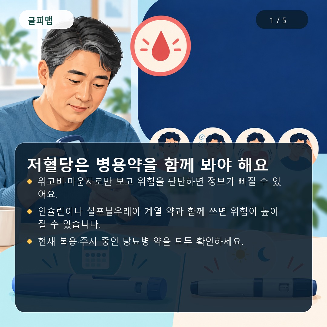 저혈당은 병용약을 함께 봐야 해요