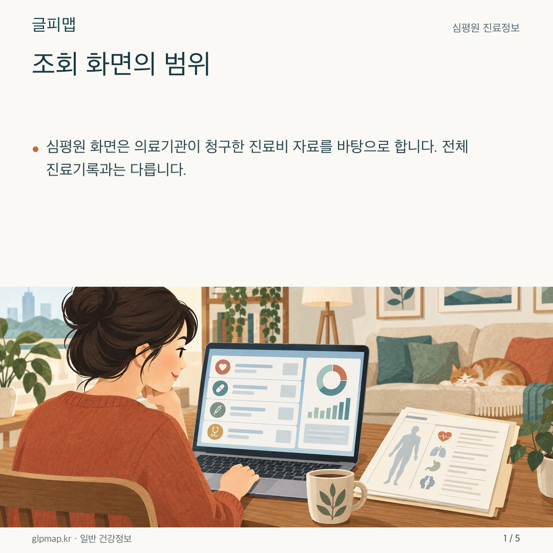 청구 자료와 상세 진료기록을 나누어 보는 그림