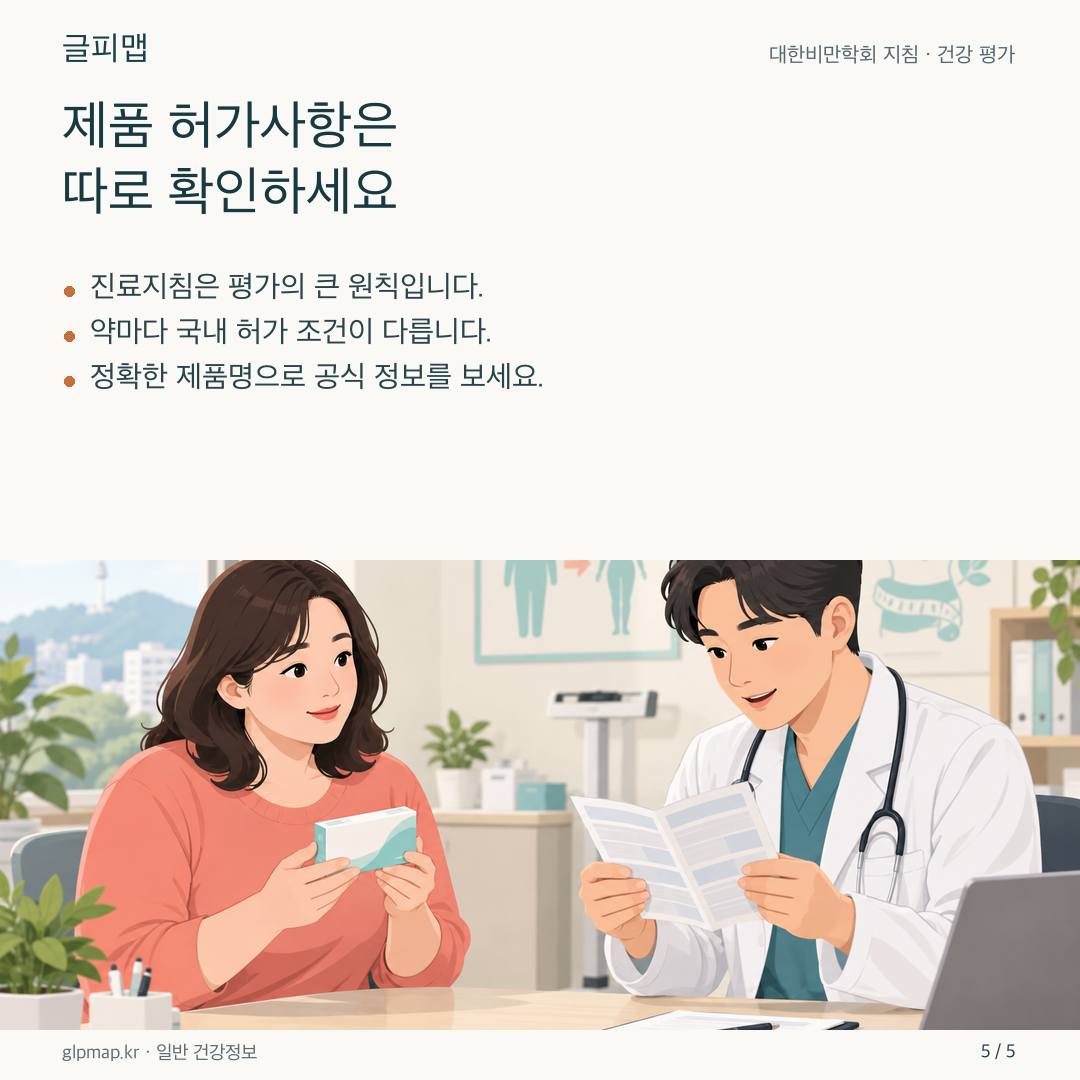 국내 제품 정보와 건강 평가를 구분해 보는 그림