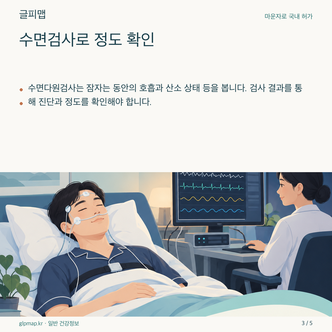 수면검사실의 환자와 감시 장비를 그린 삽화