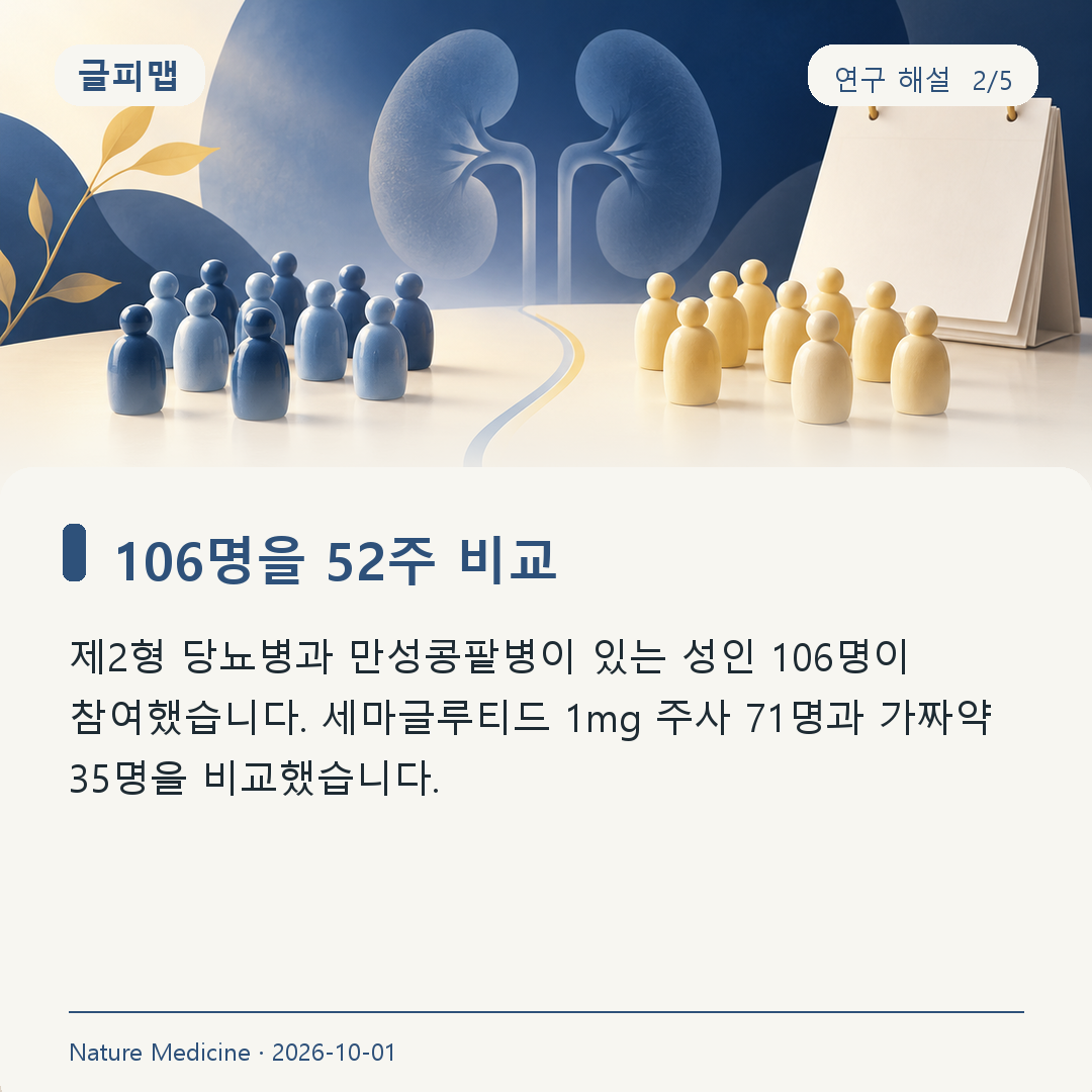 106명 52주 세마글루티드와 가짜약 비교