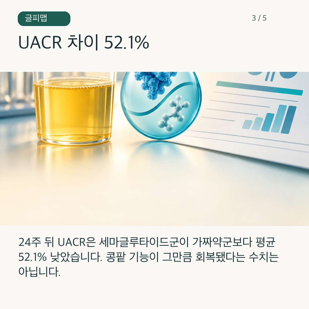 두 집단의 소변 검사 지표를 비교하는 그림