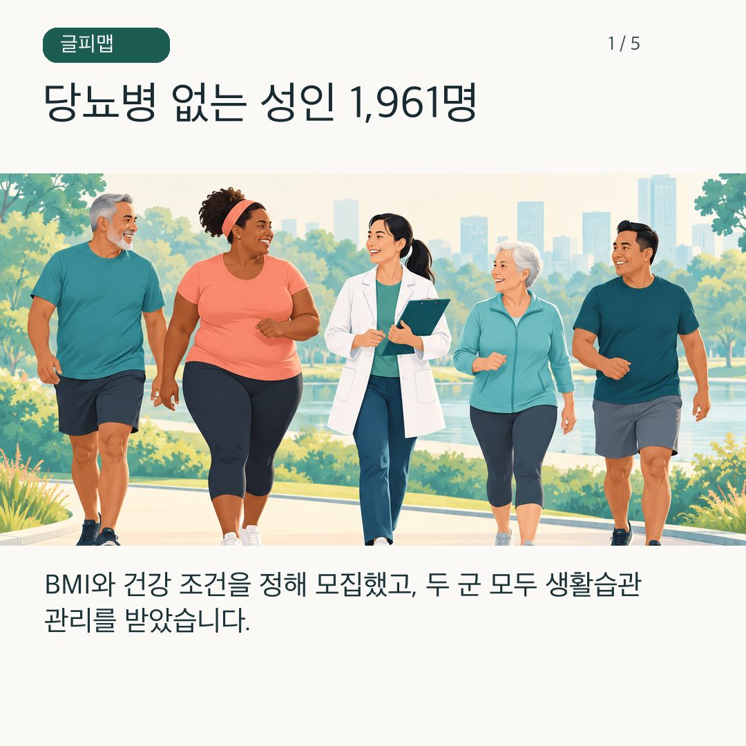 연구 참가자와 생활습관 관리를 그린 그림