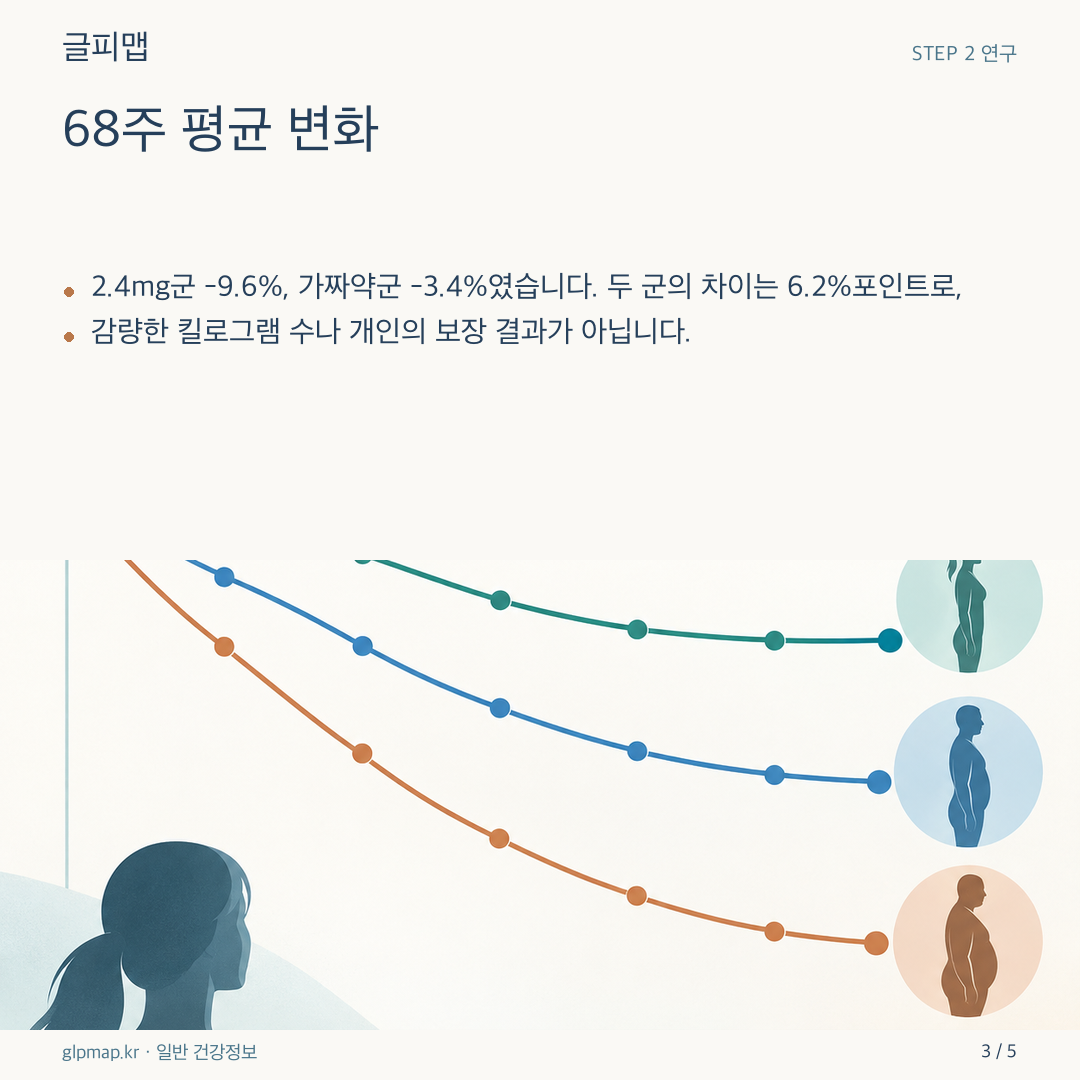 두 체중 변화 추세를 추상적으로 보여 주는 그림