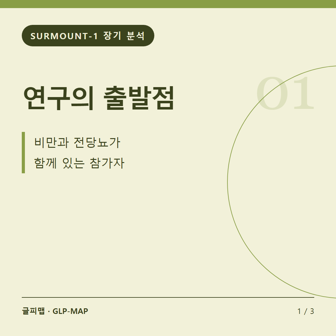 SURMOUNT-1 장기 분석: 연구의 출발점: 비만과 전당뇨가 함께 있는 참가자
