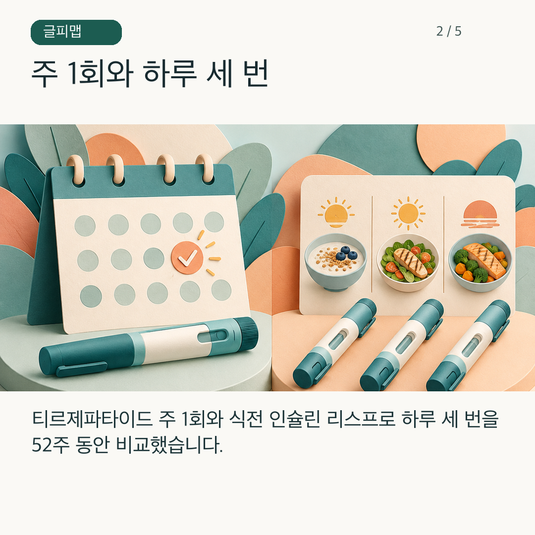 두 주사 일정의 차이를 달력으로 보여 주는 그림