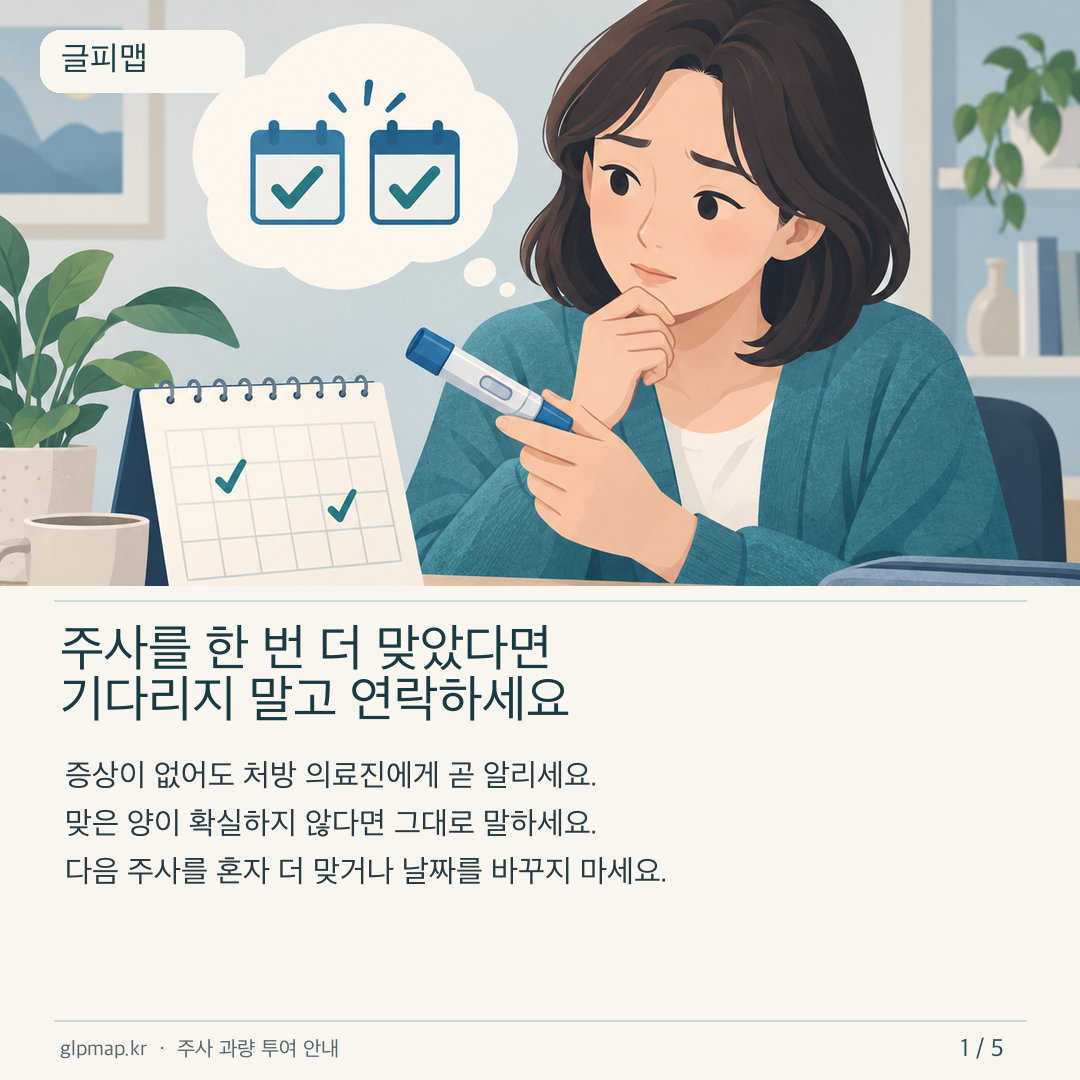 위고비 마운자로 주사를 추가로 맞았을 때 의료진에게 연락하는 안내