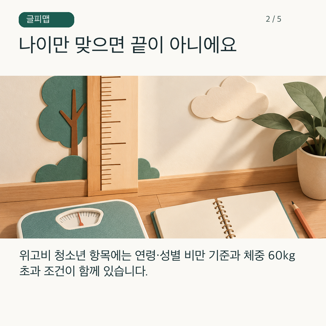 청소년 성장 기록과 체중 자료를 살펴보는 그림