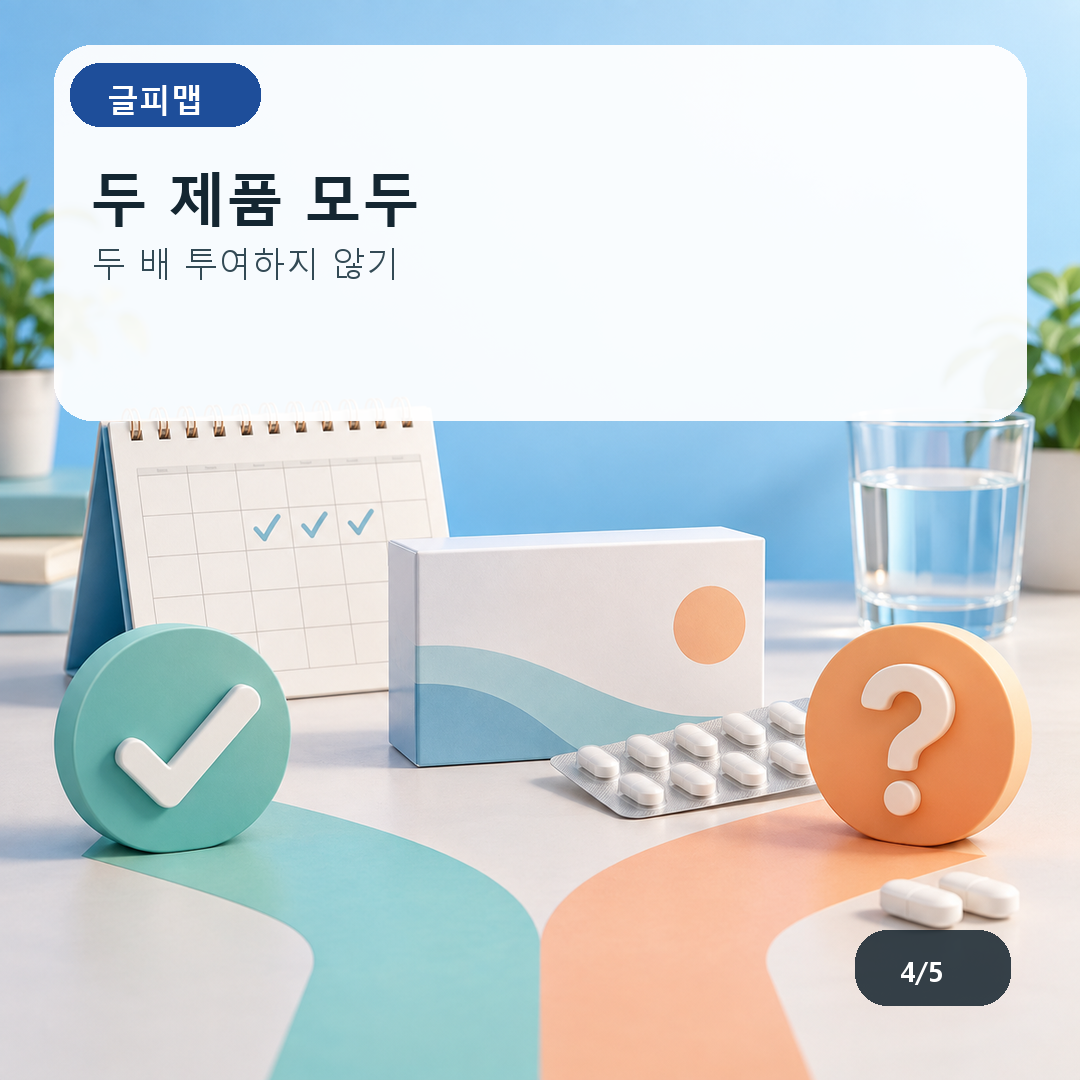 두 제품 모두. 두 배 투여하지 않기