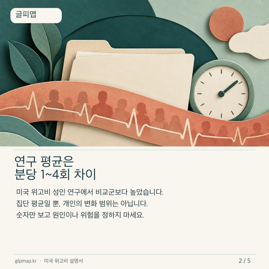 위고비 미국 연구의 안정 시 심박수 평균 차이